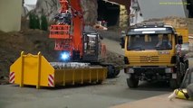 Truck and excavator working at the construction site! Nice RC ACTION!