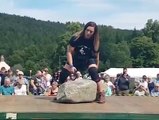 Leigh Holland became the first woman to lift the Dinnie Stones since 1979 [Via Leigh Holland-Keen Strongwoman]
