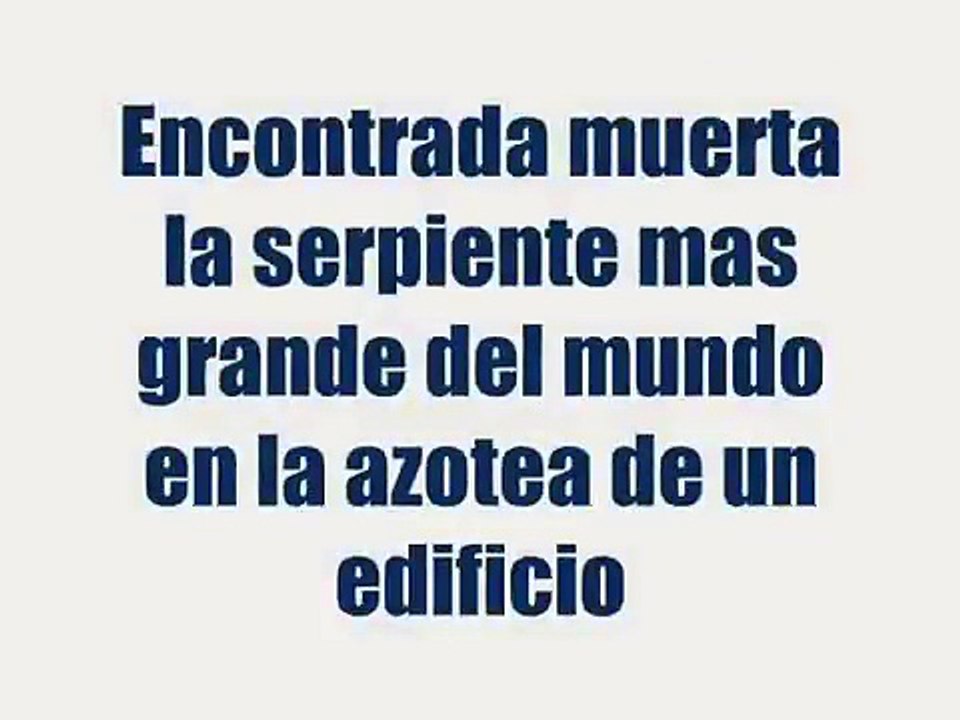 LA SERPIENTE MAS GRANDE DEL MUNDO