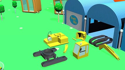 Truck City | Excavator: construction of swimming pool & slide | Construction game Cartoon