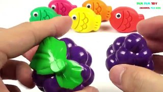 Learn Colors Play doh Making Colorful Fish Molds Fruits Toys for Kids