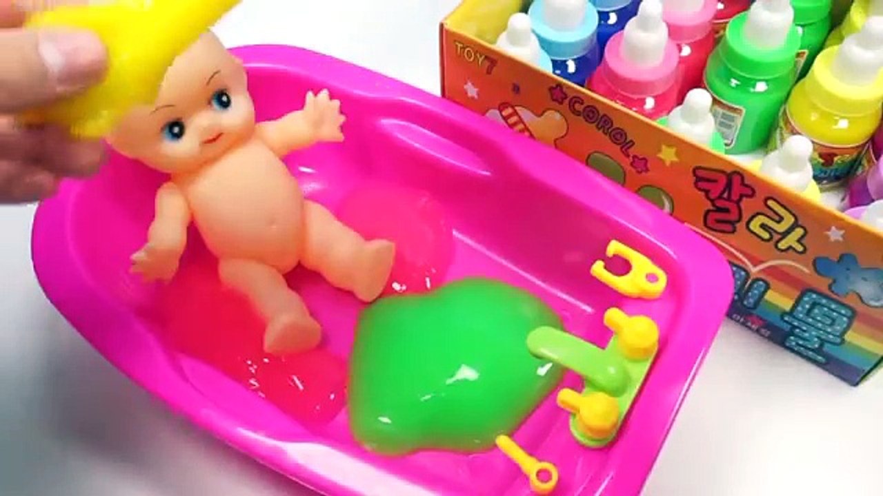 Numbers, Counting Baby Doll Colours Slime Bath Time Modelling Clay Fun And Creative Video