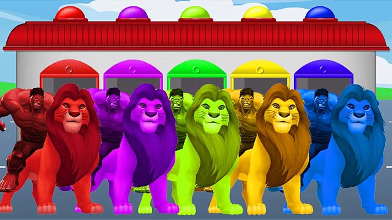 Learn Colors with Hulk and Lion King !!! Color for Kids and Toddlers Education Cartoon Vid