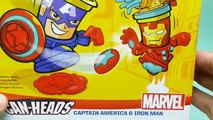 Play Doh CAN HEADS MARVEL Captain America & Iron Man PlayDough Playset Toy Unboxing