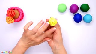 Play Doh Roses. Bouquet Cupcake. Play Doh Rainbow Roses Cake. Learn Colors for Kids. Playd