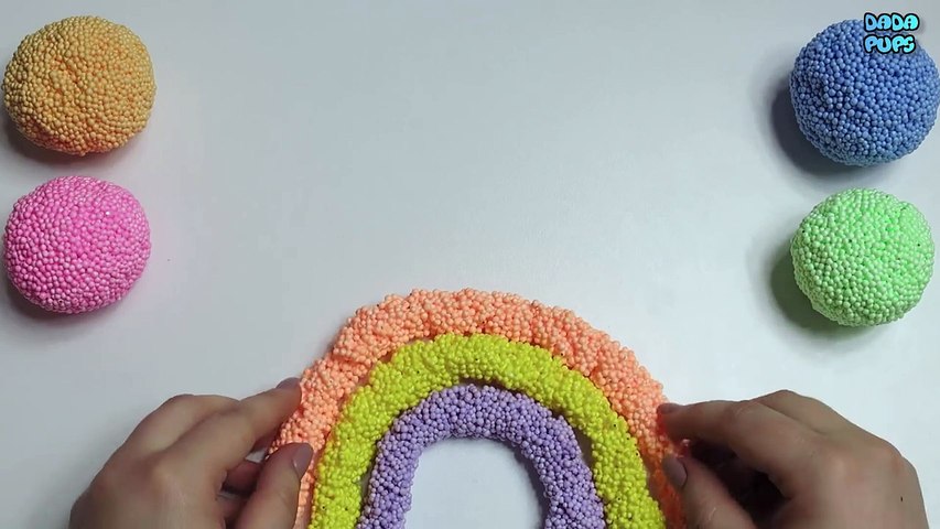 Learn Colors of the Rainbow with Squishy Glitter Foam for Kids | RainbowLearning | Fun!!!