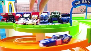 Tayo Little Bus Friends Parking English Learn Numbers Colors Surprise Toy Slide Play | Mar
