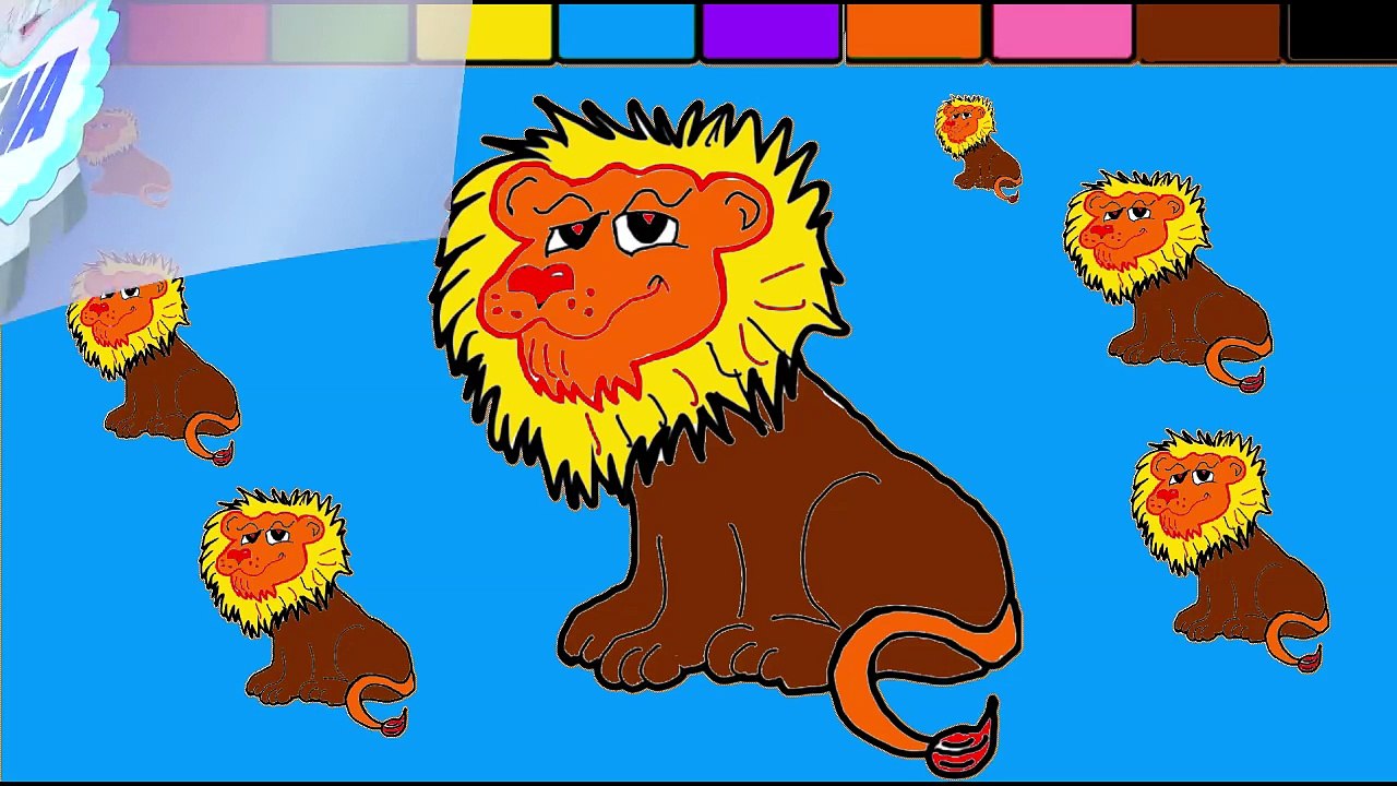 Learn Colors |Cute Lions Coloring Pages