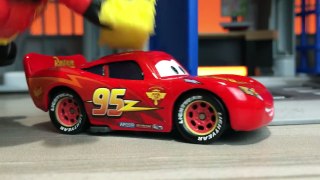 Disney pixar CARS toys Lightning Mcqueen saves imaginext Batman