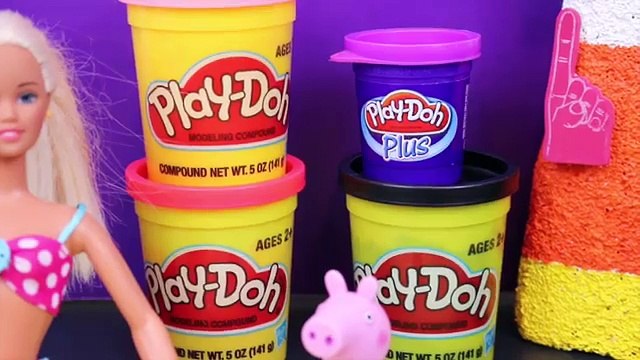 Play Doh Barbie Peppa Pig Halloween Costume Video DisneyCarToys Frozen Elsa Cheerleader &