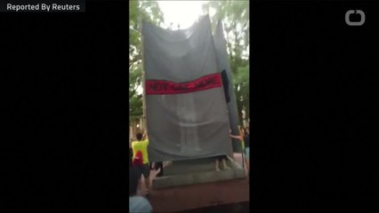 Protesters Topple Confederate Statue