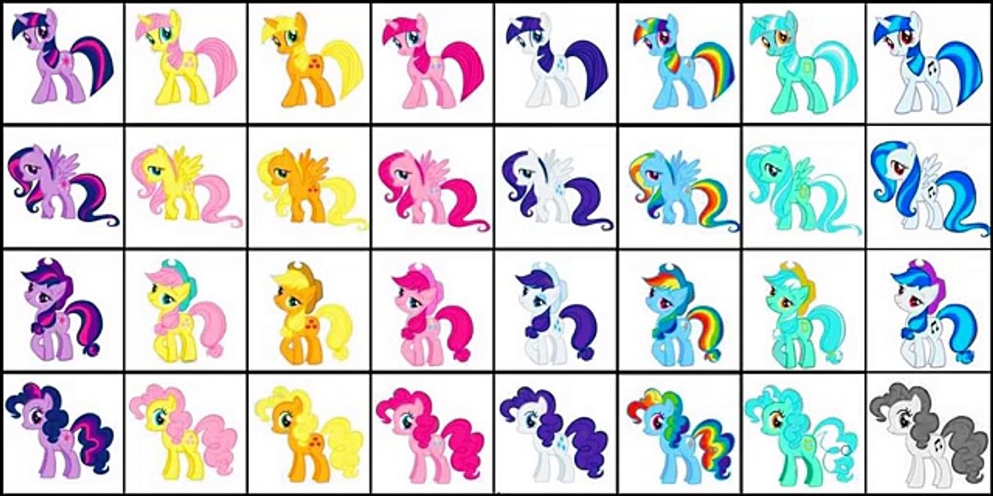My Little Pony Transforms Color Swap Mane 6 More Ponies ALL Colors MLP Coloring Videos For