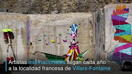Grafitis en enormes paredes de piedra caliza