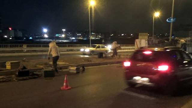 Kovan yüklü kamyonet devrildi arılar etrafa saçıldı