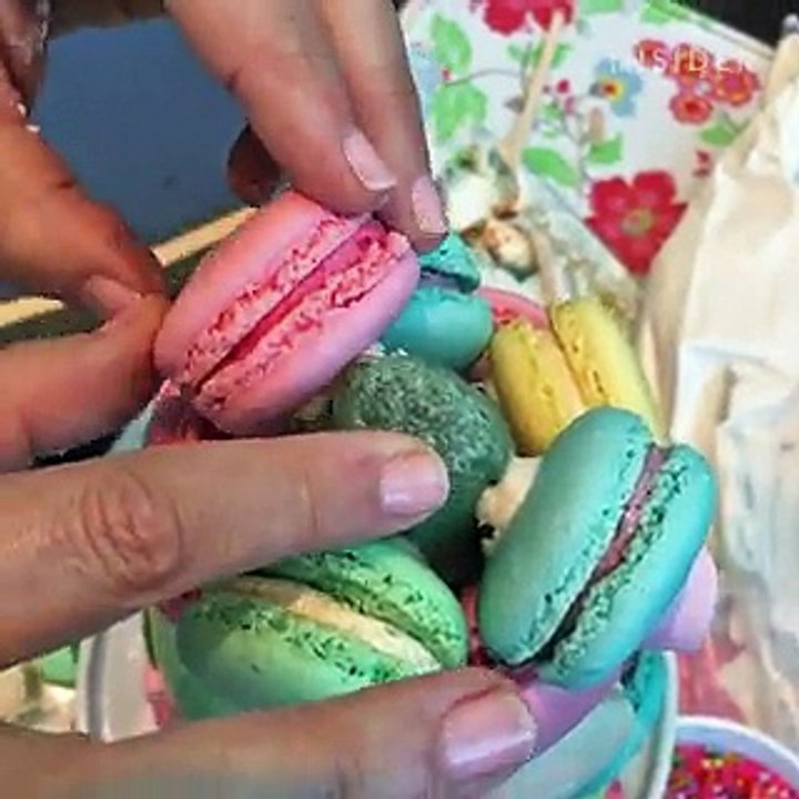 This macaron tower is perfect for tea time