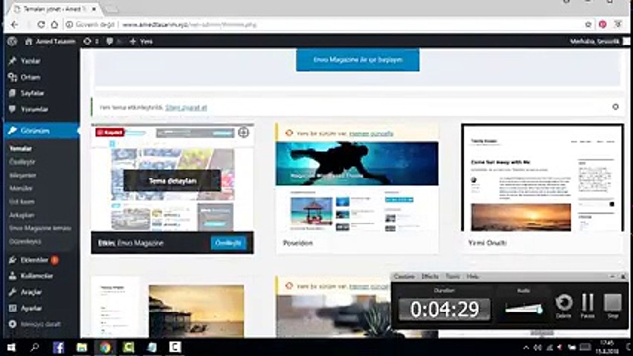 Wordpress tema kurulumu Videolu anlatım 2018