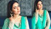 Eid Special: Hina Khan Look: ईद पर ग्रीन कलर के आउटफ‍िट में खूबसूरत दिखीं ह‍िना खान | Boldsky