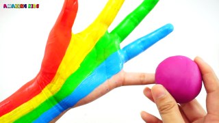 Learn Rainbow Colours with Play Doh and Body Paint