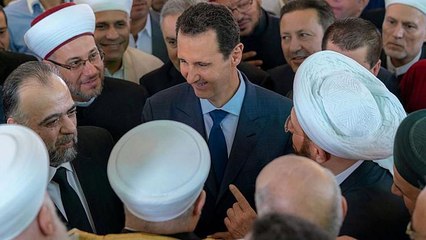 Watch: Syria's Bashar al-Assad attends morning prayers