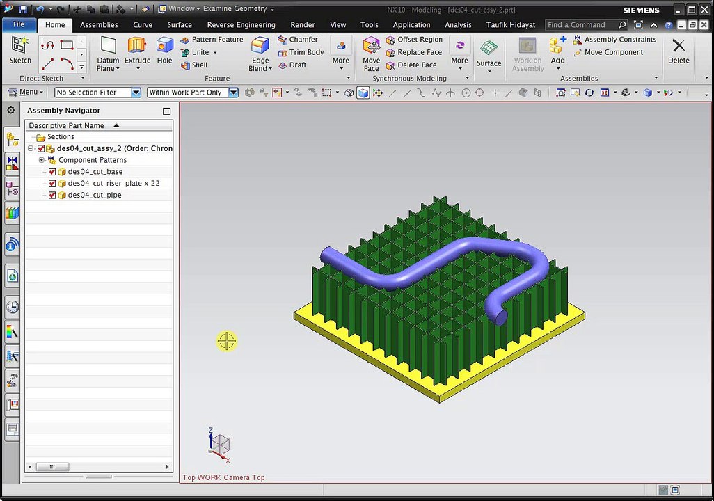 NX Basic Modeling 101 - Assemby Cut with Solid Component as Cutting Geometry