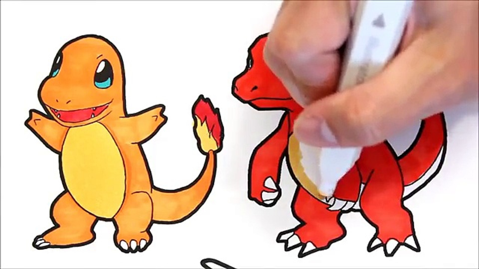 Pokémon coloring book pages for kids speed coloring Charmander Charmeleon  Charizard