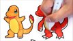 Pokémon coloring book pages for kids speed coloring Charmander Charmeleon Charizard