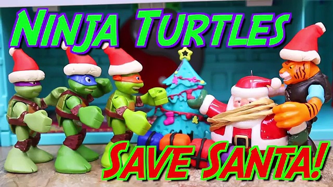 Teenage Mutant Ninja Turtles Save Santa on Christmas with Mutagen Ooze Presents and Santa