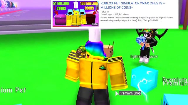 I Gave Her The Golden Dominus Pet And She Screamed Roblox Pet Simulator Dailymotion Video - tofu robux