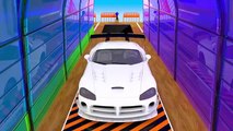 Colors for Children to Learn with Toy Super Cars with Color Water Sliders and Doors for Ki