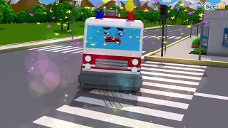 Fire Truck and Monster Truck in the City Kids Car Cartoon 3D Cars Team Cartoons