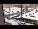 MONTREAL CANADA CRAZY FUNNY SNOW & ICE CAR ACCIDENT Funny Pileup [new 12 05] (Bonus Foota