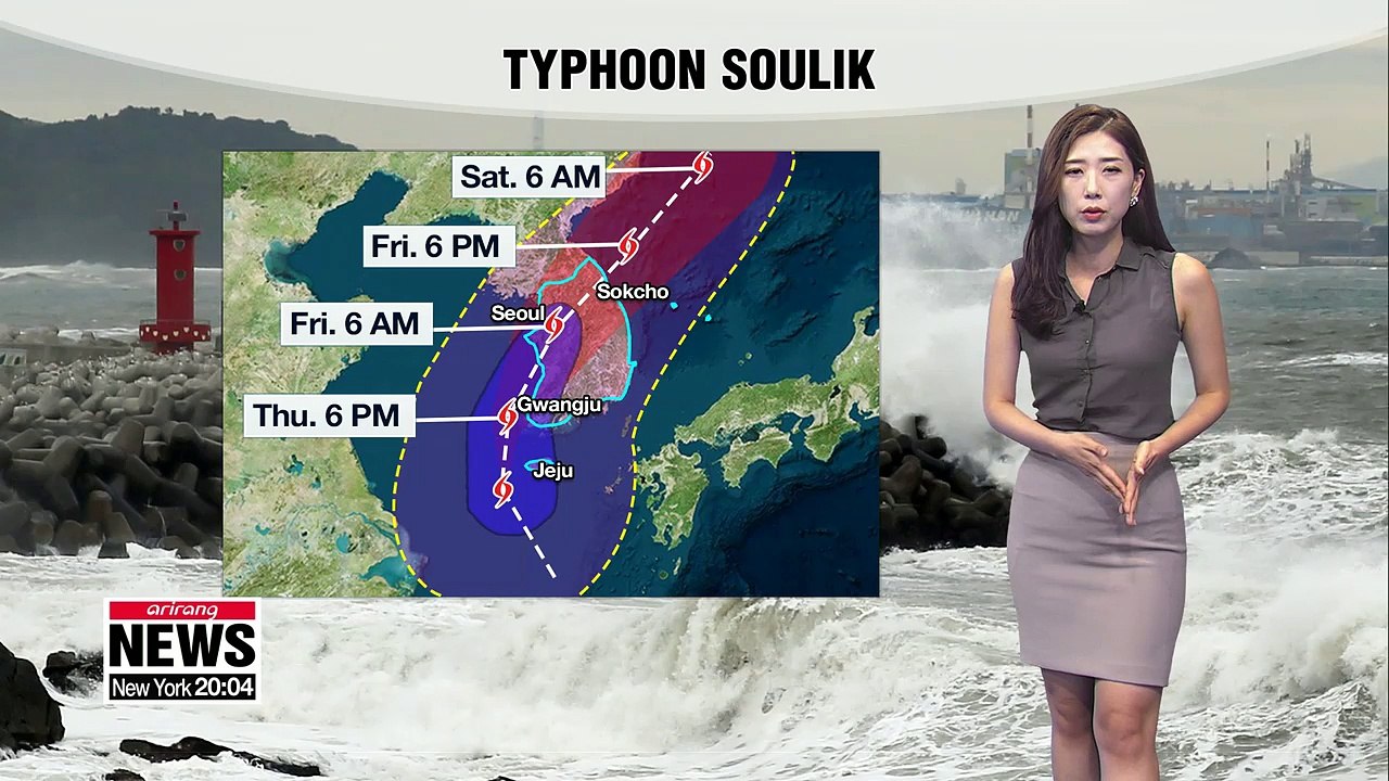 Typhoon Soulik dumping heavy showers on Jeju _ 082318