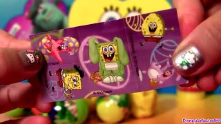 Huge SpongeBob Toy Surprise Eggs Valentines Play Doh Kinder TMNT Barbie Monsters Disney P