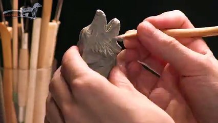 Sculpting howling Wolf ►► Timelapse