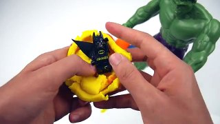 Play Doh ICE CREAM for HULK w/ Surprise eggs! Lightning McQueen Cars Batman Toys Playdough