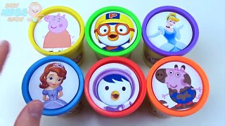 Cups Stacking Toys Play Doh Pororo Elsa Princess Disney Colors for Kids