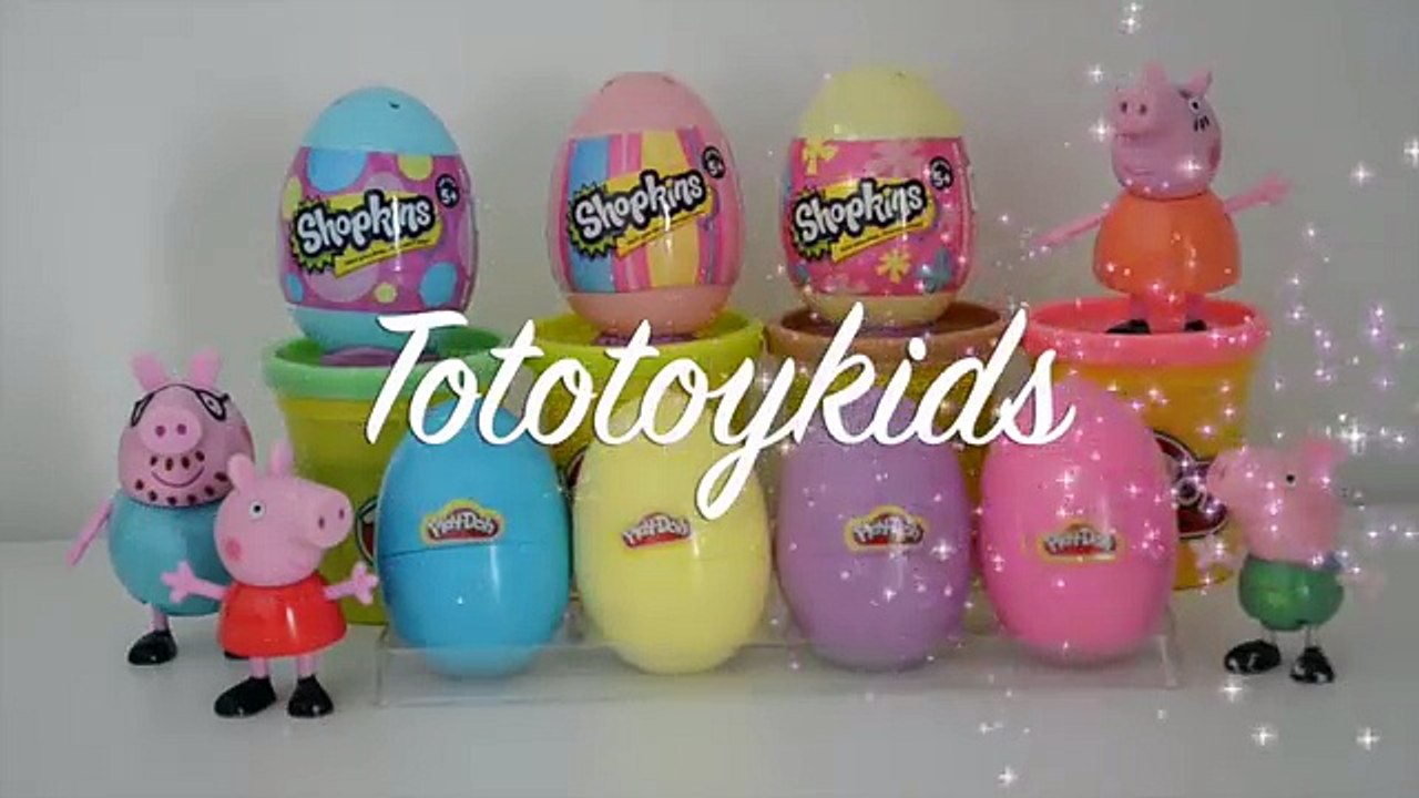 Pig George Da Familia Peppa Pig e Ovos da Pascoa e Ovinhos Shopkins!!! Em Portugues Tototo