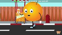Orange Fruit Rhyme for Children, Orange Cartoon Fruits Song for Kids