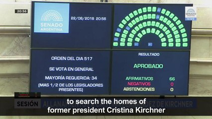 Argentine senate approves search of Kirchner homes