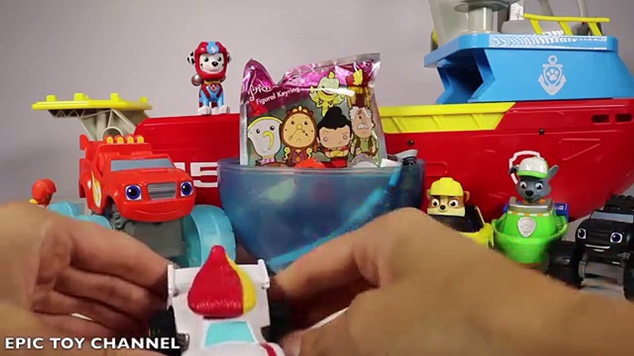 BLAZE WILD WHEELS Giant Surprise Egg of SHARK BLAZE and Paw Patrol Sea Patrol Surprise Toy