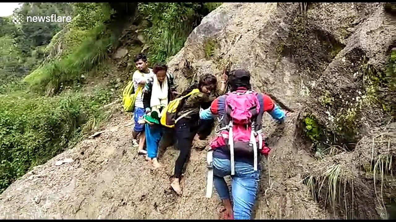 Students make hazardous trek to reach college in the Himalayas