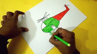 Play Dough How to draw and make Cartoon Helicopter step by step for Children