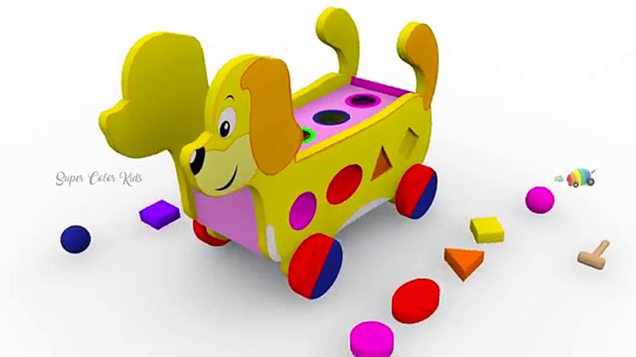 Learn Shapes and Colors with The Wooden Shapes Truck Carrying A Lot of Shapes for Kids