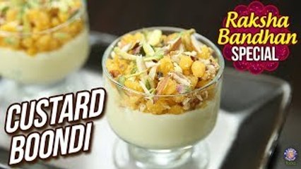 Custard Boondi Recipe - How To Make Custard Boondi - Dessert Recipe - Rakshabandan Special - Ruchi
