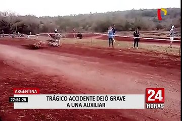 VIDEO: una chica fue violentamente atropellada en una competencia de motos
