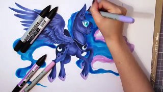 Princess Luna MLP My Little Pony Copic Illustration Fan Art