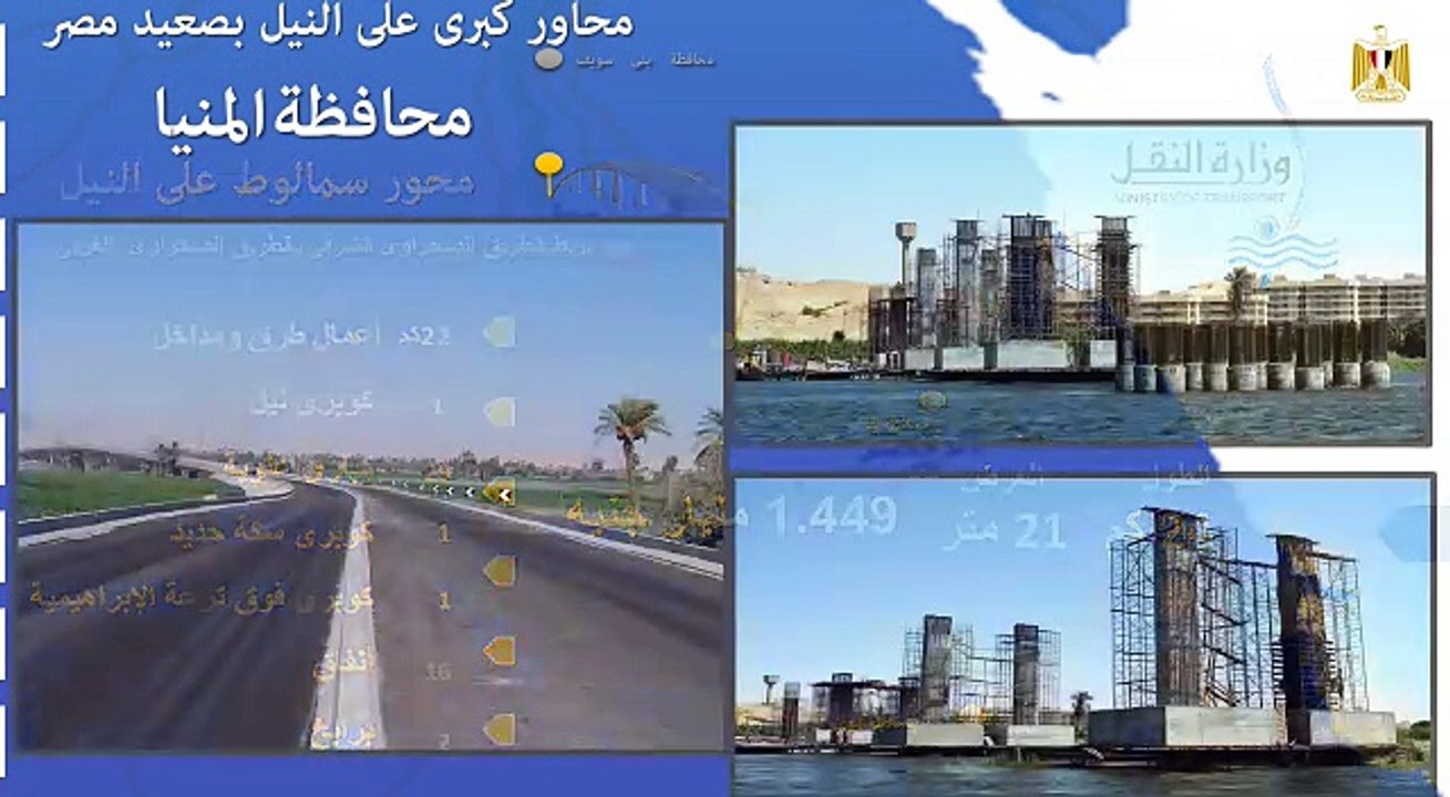 وزير النقل يعلن تنفيذ 7 محاور كبرى على النيل با...
