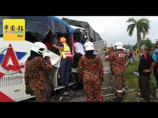 巴士與羅厘相撞 31乘客受傷 2司機被夾