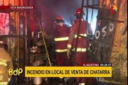 San Luis: incendio consume local de compra y venta de chatarra