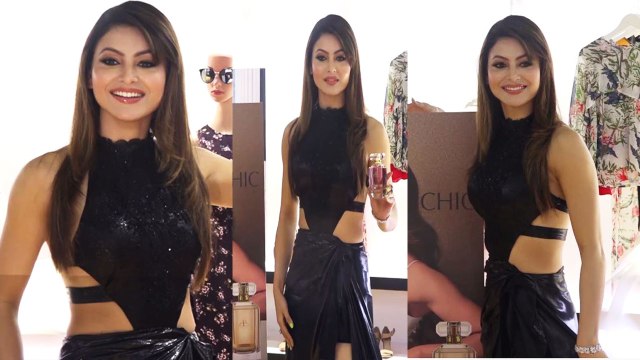 Urvashi Rautela looks gorgeous in a black gown at launch of Femina Flaunt Fragrances | FilmiBeat